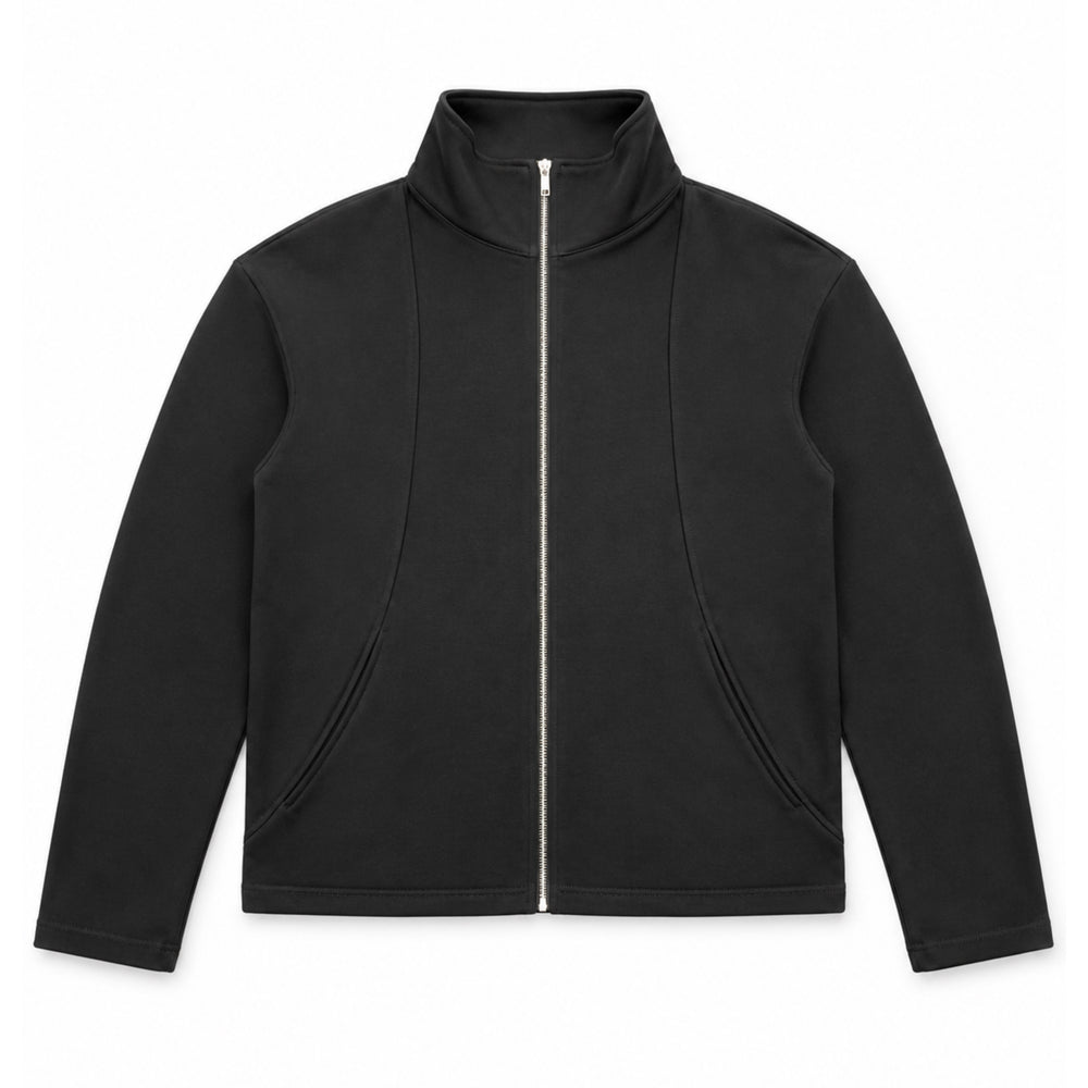 Black Turtleneck Zip Front