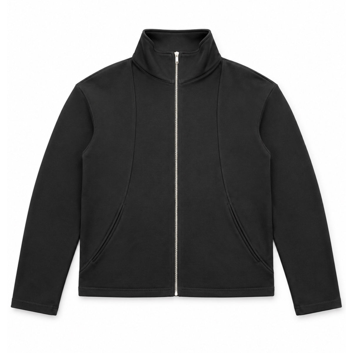 Black Turtleneck Zip Front